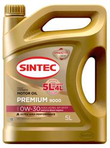 Sintec PREMIUM 9000 SAE 0W-30 API SP/CF, ACEA A3/B4 5л по цене 4л